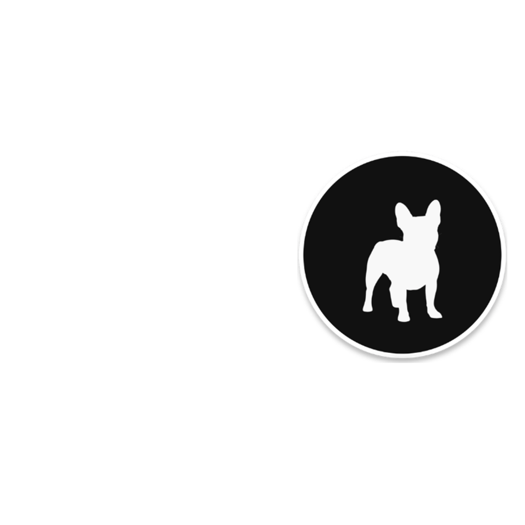 Woofyful personalized dog sticker in Noir style