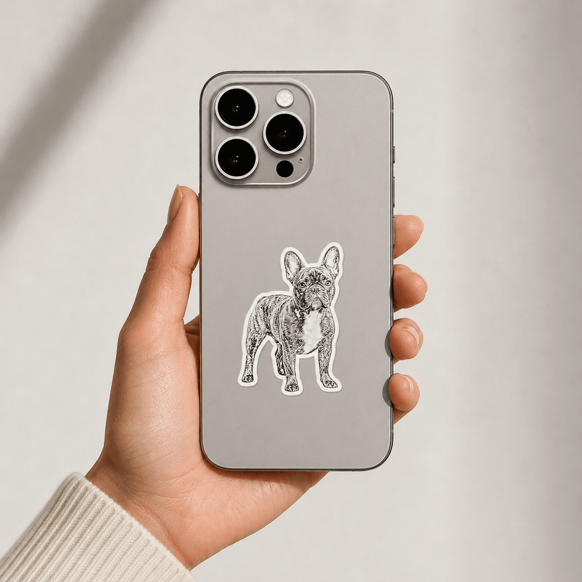 iPhone with Woofyful sketch sticker