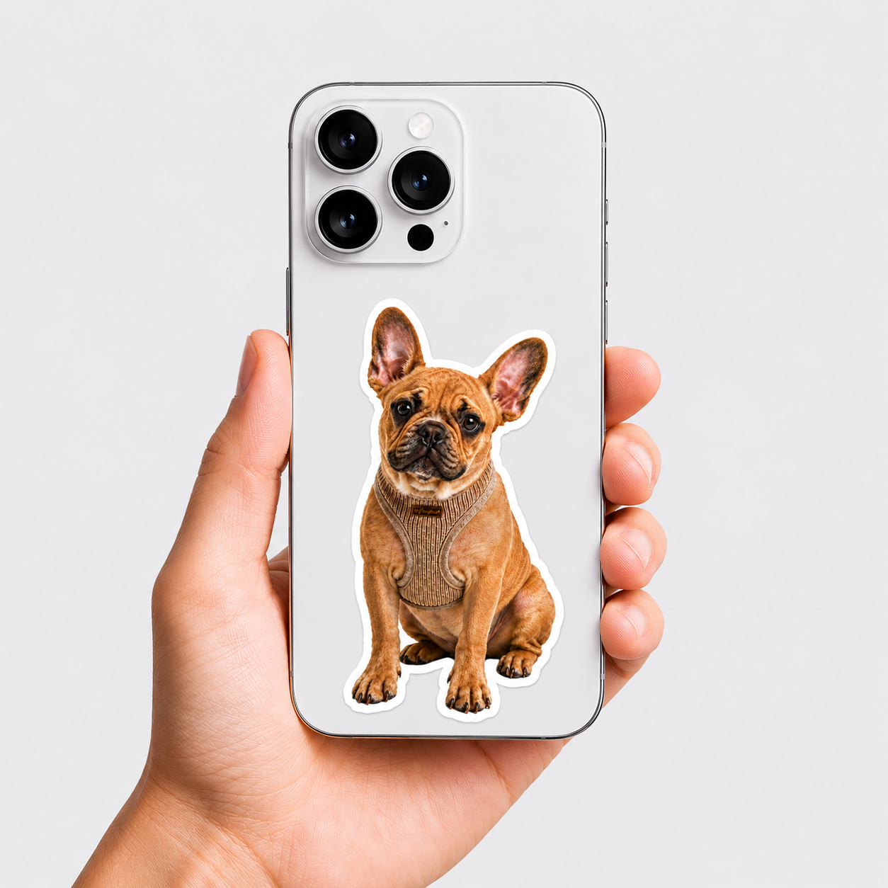 iPhone with Woofyful French Bulldog sticker